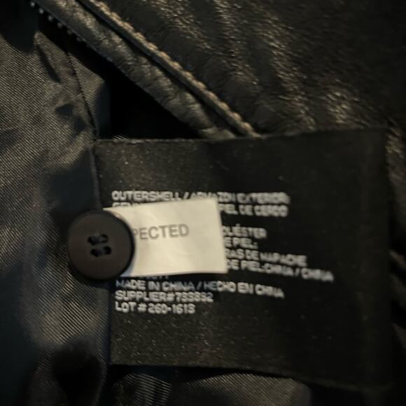 Womens Leather & Fur Collar Jacket Mob Wives Biker Moto Size M Espresso - Picture 6 of 9